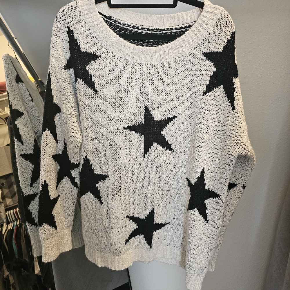 Beautiful Y2K Knit Star Sweater Medium